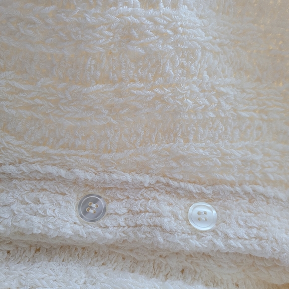 Cropped Side-Button Cream Sweater NWOT | Women's Small Turtleneck Loose Knit - Picture 15 of 16